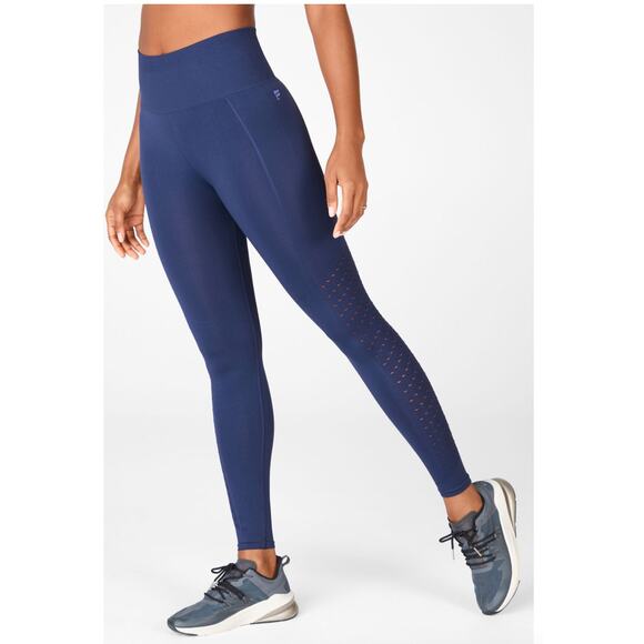 Fabletics Leggings Womens X Small Blue Sync Seamless High Waisted 7/8 Legging - Picture 1 of 9